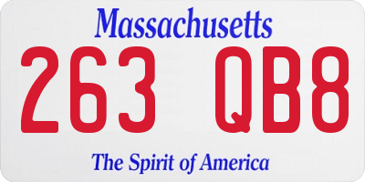 MA license plate 263QB8
