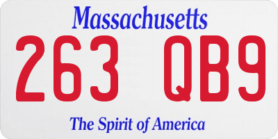 MA license plate 263QB9