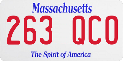 MA license plate 263QC0