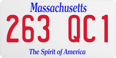 MA license plate 263QC1