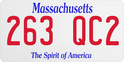 MA license plate 263QC2