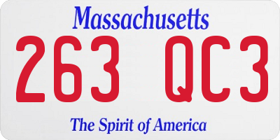 MA license plate 263QC3