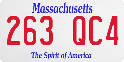 MA license plate 263QC4