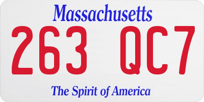 MA license plate 263QC7
