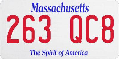 MA license plate 263QC8