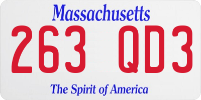 MA license plate 263QD3