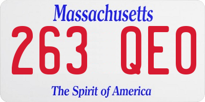 MA license plate 263QE0