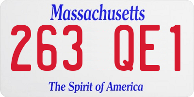 MA license plate 263QE1