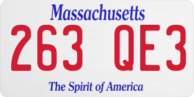 MA license plate 263QE3