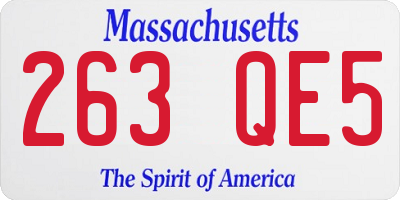 MA license plate 263QE5