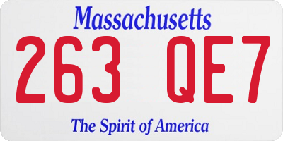 MA license plate 263QE7