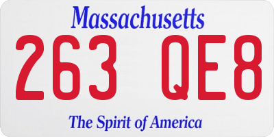 MA license plate 263QE8