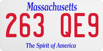MA license plate 263QE9