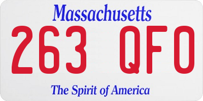 MA license plate 263QF0