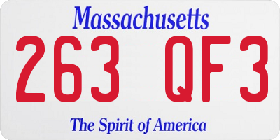 MA license plate 263QF3