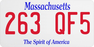MA license plate 263QF5