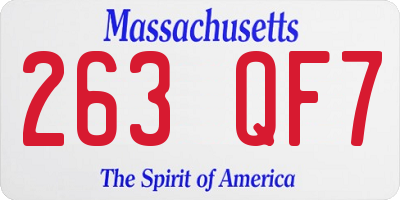 MA license plate 263QF7