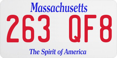 MA license plate 263QF8