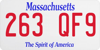 MA license plate 263QF9
