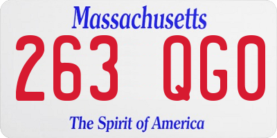 MA license plate 263QG0