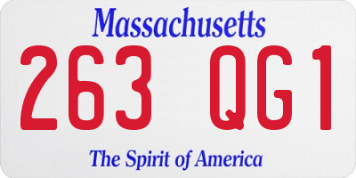 MA license plate 263QG1