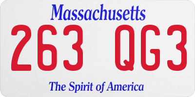 MA license plate 263QG3