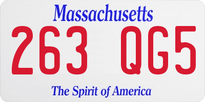 MA license plate 263QG5