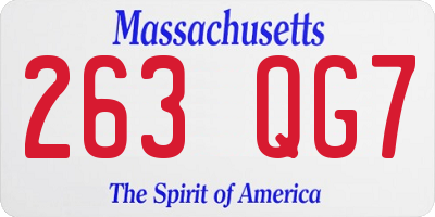 MA license plate 263QG7