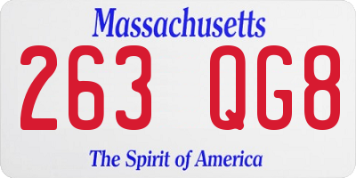 MA license plate 263QG8