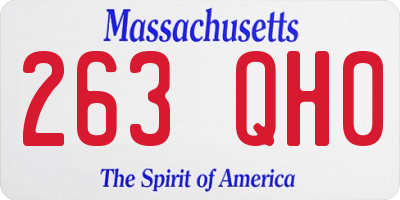 MA license plate 263QH0