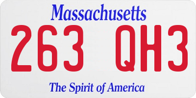 MA license plate 263QH3