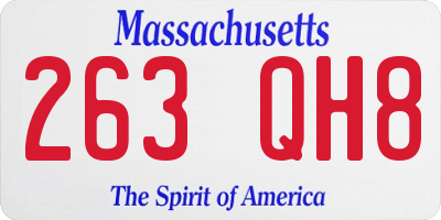 MA license plate 263QH8