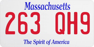MA license plate 263QH9