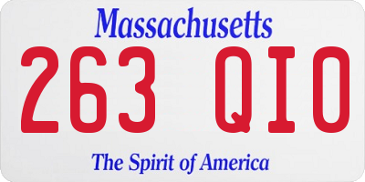 MA license plate 263QI0