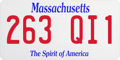 MA license plate 263QI1