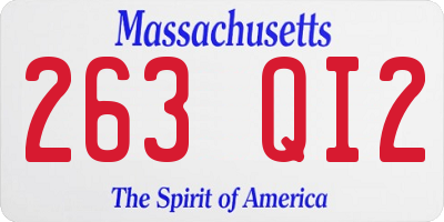 MA license plate 263QI2