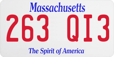 MA license plate 263QI3