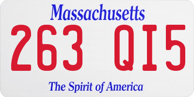 MA license plate 263QI5