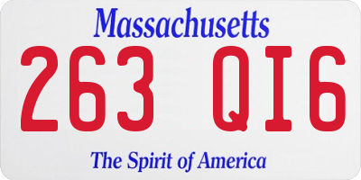 MA license plate 263QI6