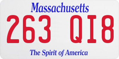 MA license plate 263QI8