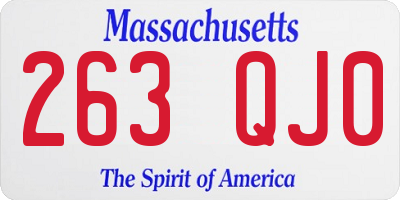 MA license plate 263QJ0
