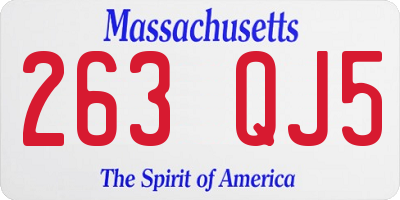 MA license plate 263QJ5
