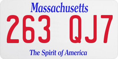 MA license plate 263QJ7