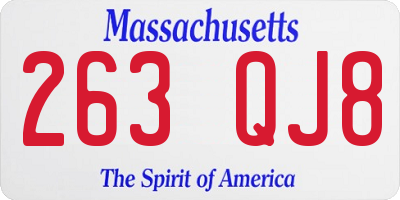 MA license plate 263QJ8