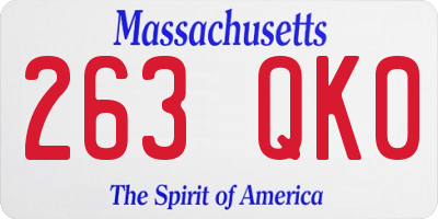 MA license plate 263QK0