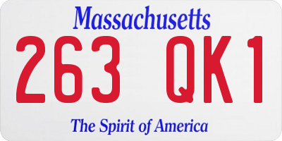 MA license plate 263QK1