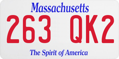 MA license plate 263QK2