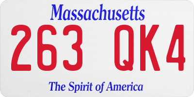 MA license plate 263QK4