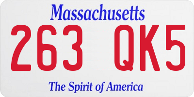 MA license plate 263QK5