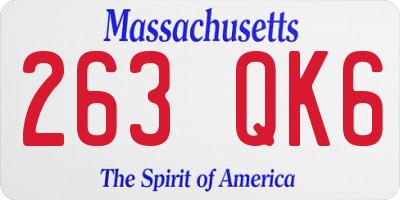 MA license plate 263QK6